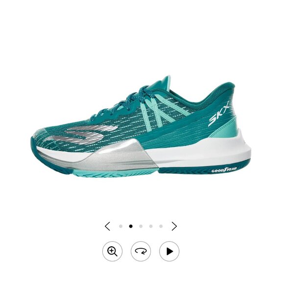 Skechers Baseline Bully Tennis Court Shoe - Women's - Aqua/White - 10 - New - Picture 2 of 5